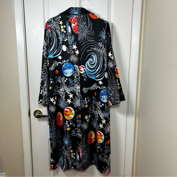 Women’s Space/planets Large Duster Robe Or Jacket Fashion Wear Multi Colored - Picture 4 of 15